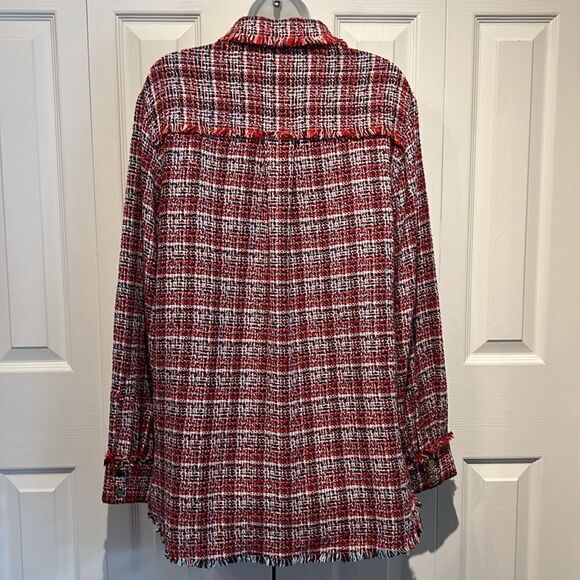 C&A Red Multicoloured Tweed European Jacket Shacket Size‎ EU 36 US M/L - Picture 9 of 16
